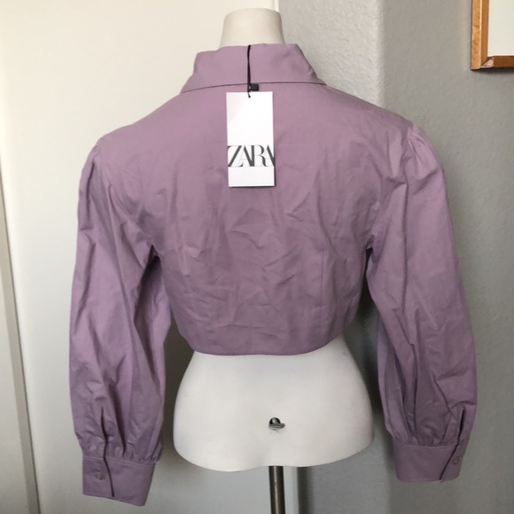 NWT Zara Voluminous Cropped Poplin Shirt - Picture 10 of 10